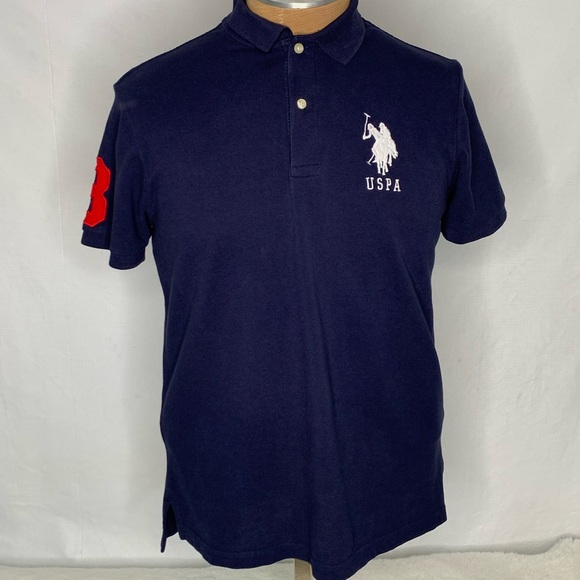 Men’s U.S. Polo Assn. USPA Big Horse Polo Shirt size blue & red medium
 detail - Picture 4 of 9